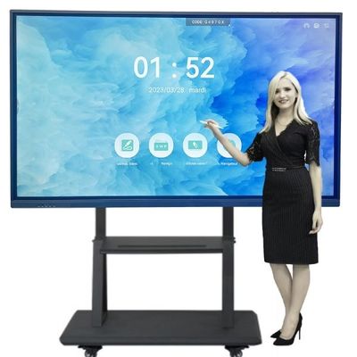 School Board Meeting Interactive Flat Panel IR Whiteboard 65 75 86 Inch 4K Display